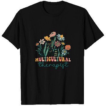 Discover Groovy Wildflower Multicultural Therapist Tees T-Shirts