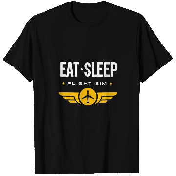 Discover Eat Sleep Flight Sim Simulator Pilot T-Shirts
