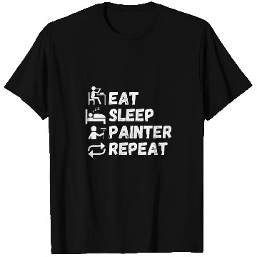 Discover Eat Sleep Painter Repeat Funny Daily Routine Lifestyle T-Shirts