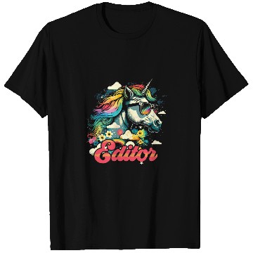Discover Rainbow Unicorns Editor 2Editing T-Shirts