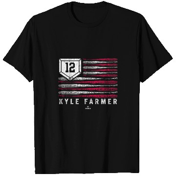 Discover vintages US Flag Baseball Stripes Kyle Farmer Minnesota MLBPA T-Shirts