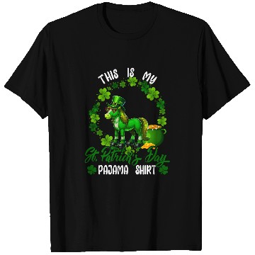 Discover My St  Patricks Day Pajama Horse Shamrocks Circle T-Shirts