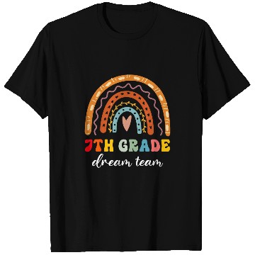 Discover 7th Grade Dream Team Boho Rainbow Teacher Back To School T-Shirts