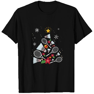 Discover Badminton Christmas Tree T-Shirts