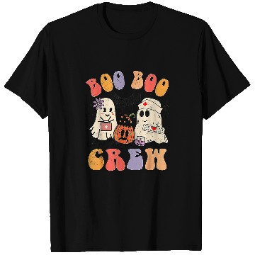 Discover Halloween Boo Boo Crew nurses ghosts Scared Mummy T-Shirts