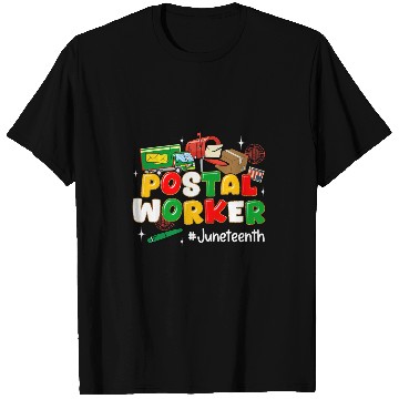 Discover African Postal Worker Juneteenth Emancipation Day 1865 Vibes T-Shirts