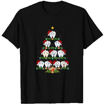 Discover xmass Lights Teeth Doctor dentists Tooth Teeth Christmas Tree T-Shirts