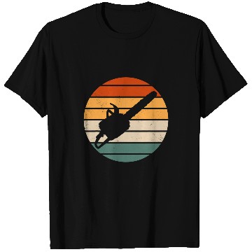 Discover Retro Chainsaw Design Woodcutter Forest Worker Forestry T-Shirts