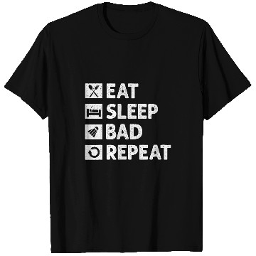 Discover Badminton Eat Sleep Repeat Funny Shuttlecock Meme T-Shirts