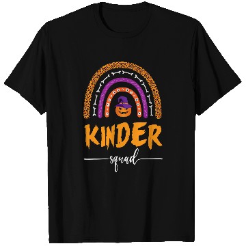 Discover Kinder Grade Halloween Squad Leopard Rainbow Teacher Student T-Shirts