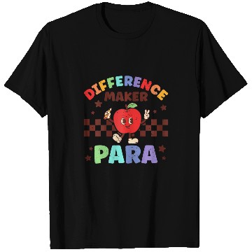 Discover Difference Maker Para Paraprofessional Apple Teacher Retro T-Shirts
