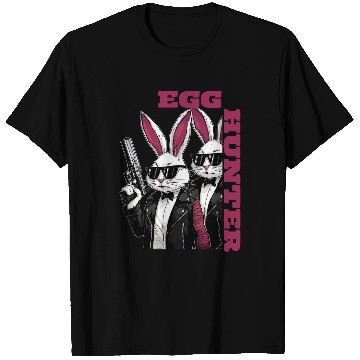 Discover Egg Hunt Supervisor Egg Hunting Party Mom Dad guns Easter T-Shirts
