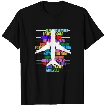 Discover Pilot Alphabet Pilot Copilot Alphabet Aeroplane Men T-Shirts