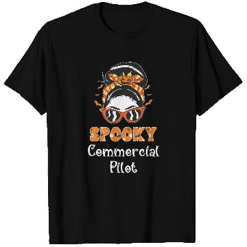 Discover Messy Bun Spooky Commercial Pilot Women Halloween T-Shirts