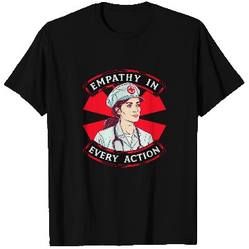 Discover Empathy In Every Action Scrubs Worker nurses T-Shirts