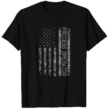 Discover American Flag Job Title Worker Funny Process Operator T-Shirts