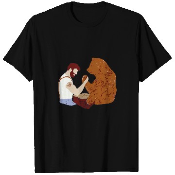 Discover Guy arm wrestling with bear T-Shirts