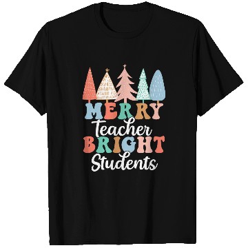 Discover Merry Teacher Bright Students Jolly Christmas Tree Crew Team T-Shirts