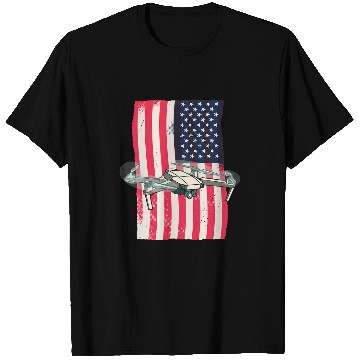 Discover Drone American Flag Drone Pilot T-Shirts