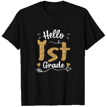 Discover Hello 1st Grade Team Squad Leopard Back To School 1 T-Shirts