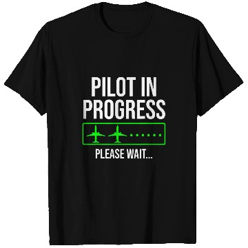 Discover Pilot In Progress Funny Aviator Flight School Student T-Shirts