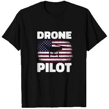 Discover Drone Life Pilot Quadcopter America Flag T-Shirts