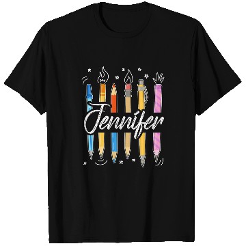 Discover Jennifer Personalized Name For School Teacher Student Crayon T-Shirts