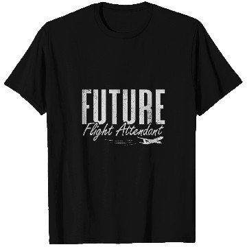 Discover Future Flight Attendant Plane Flight School Student Grunge T-Shirts