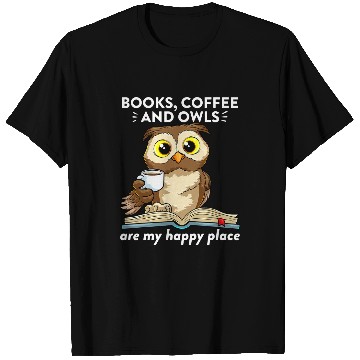 Discover Books Coffee And Owls Teacher Student Reading T-Shirts