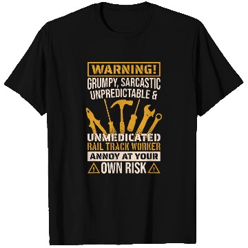 Discover Annoy At Your Own Risk Rail Track Worker Rail Road Engineer T-Shirts