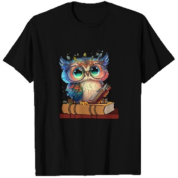 Discover Kawaii Owl Reads Book Reading Bookworm Library Book 2 T-Shirts
