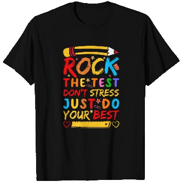 Discover Test Day Rock The Test Funny Teacher Student Testing Exam T-Shirts