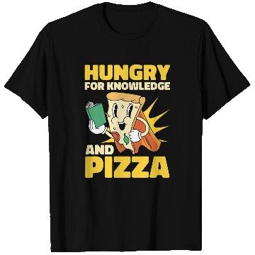 Discover Book Lover Student Reading Learning Studying Pizza T-Shirts