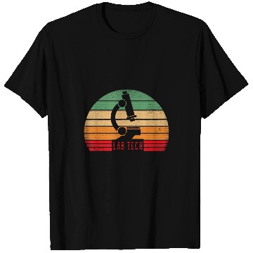 Discover Lab Tech Retro Sunset Scientist Microscope Microscopy T-Shirts