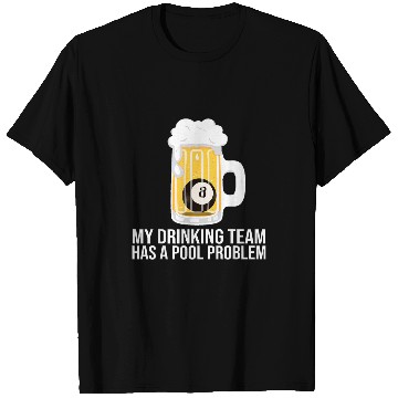 Discover Adult Pool Player Billiard Stick Rack Snooker Beer Drinking T-Shirts