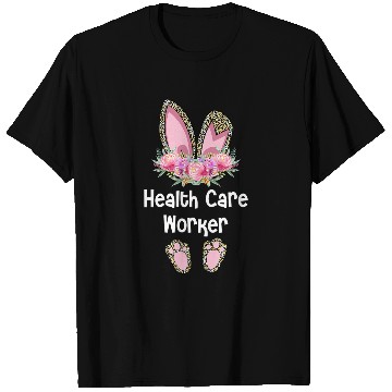 Discover Health Care Worker Easter Bunny social care setting Squad T-Shirts