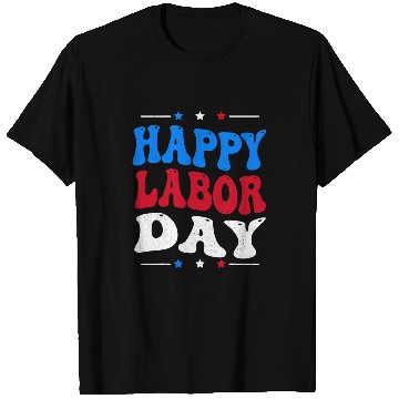 Discover Happy Labor Day US American Flag Patriotic Union Worker T-Shirts