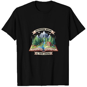 Discover Adventure Begins At Your Library Book Lover Camping Lovers T-Shirts
