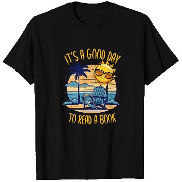 Discover Beach Book Summer Reading Sun Tropical Ocean Bookworm Sunset T-Shirts
