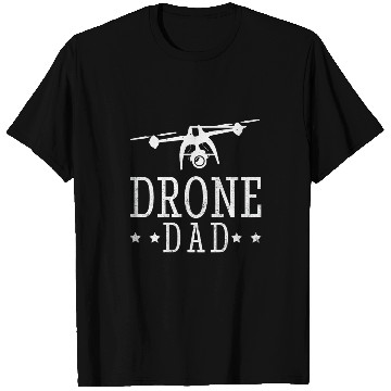 Discover Drone Dad Drone Pilot Daddy Quadcopter Operator Art on Back T-Shirts