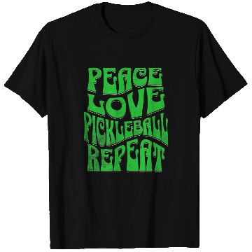 Discover Groovy Pickleball Retro Peace Love Pickleball Repeat T-Shirts