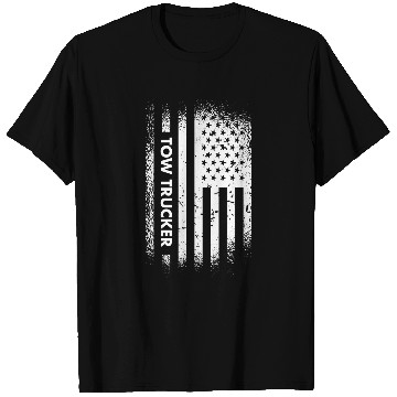 Discover Tow Trucker US Flag Tow Truck Operator T-Shirts