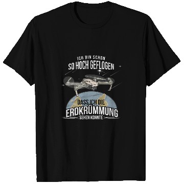 Discover Drone pilot flies drone with camera over the clouds T-Shirts