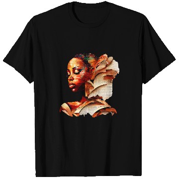 Discover Abstract African Art Book Lover Educated Black Reading Queen T-Shirts