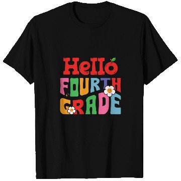 Discover Hello Fourth Grade Groovy Back to School Teacher Kids T-Shirts