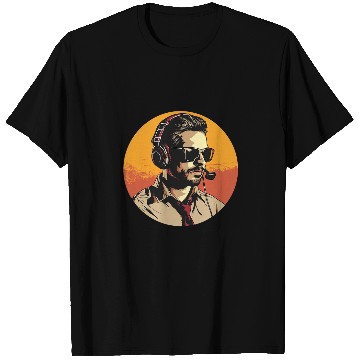 Discover Cool guy with headset for call center worker T-Shirts