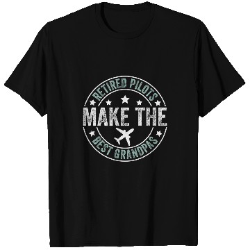 Discover Retired Pilot Grandpa Copilot Airplane Captain Retirement T-Shirts