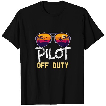 Discover Pilot Off Duty Beach Time Off Funny Summer Vacation T-Shirts