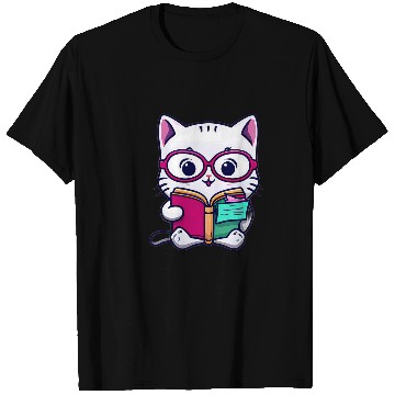 Discover Kawaii Cats Book Lover Cat 6 T-Shirts