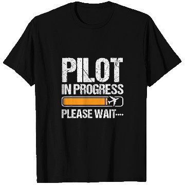 Discover Pilot In Progress Please Wait Funny Pilot School Student 3 T-Shirts